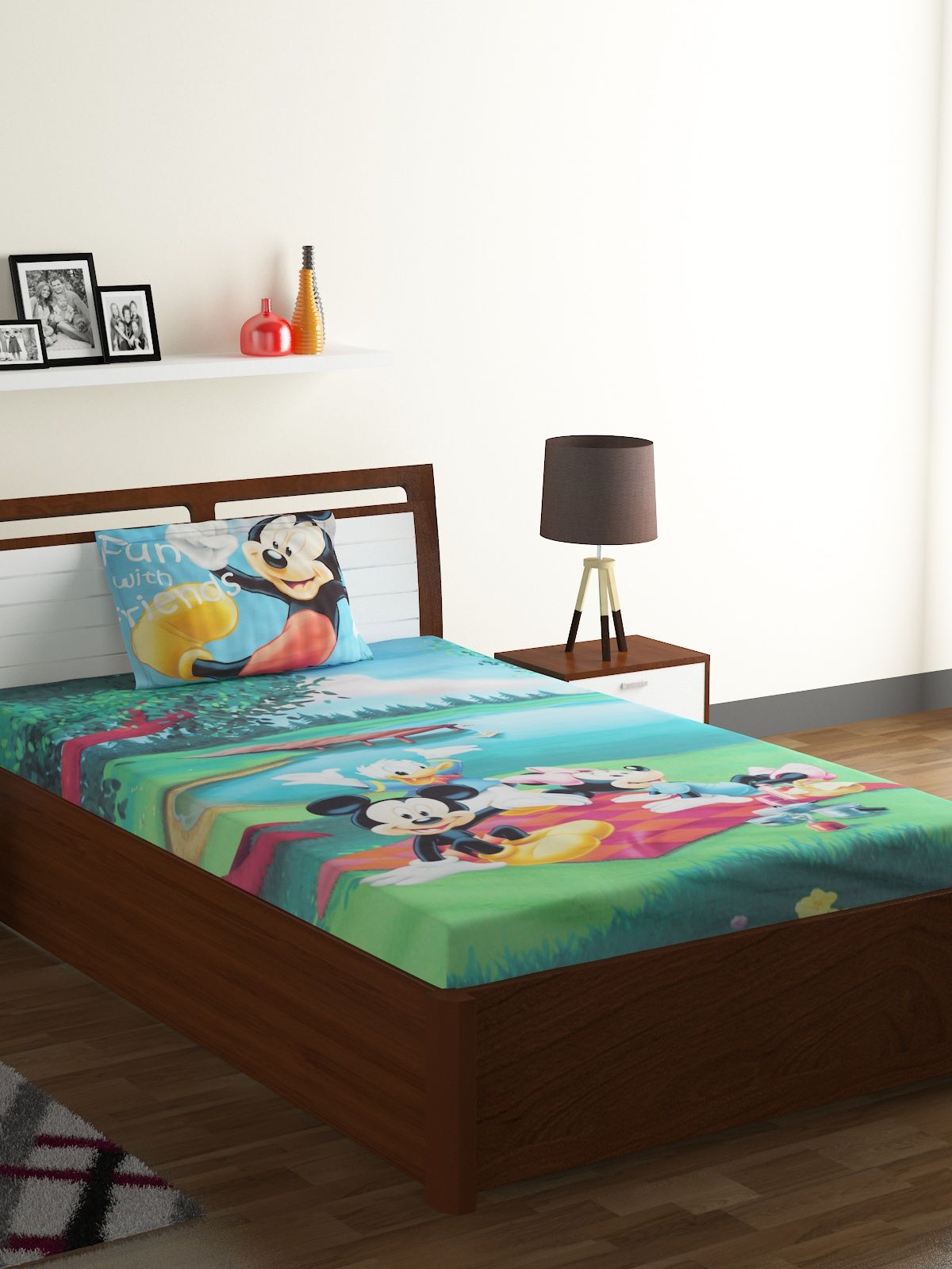 Bombay Dyeing Cotton Single Bedsheet with 1 Pillow Cover ( 218 cm x 218