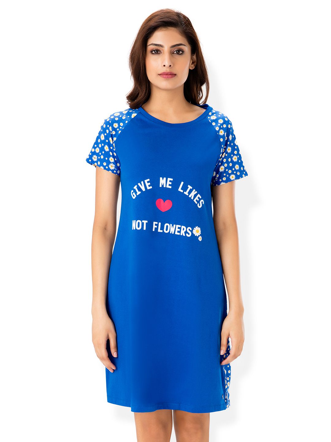 Buy PrettySecrets Cotton Night Shirts - Blue Online at Best Prices in ...