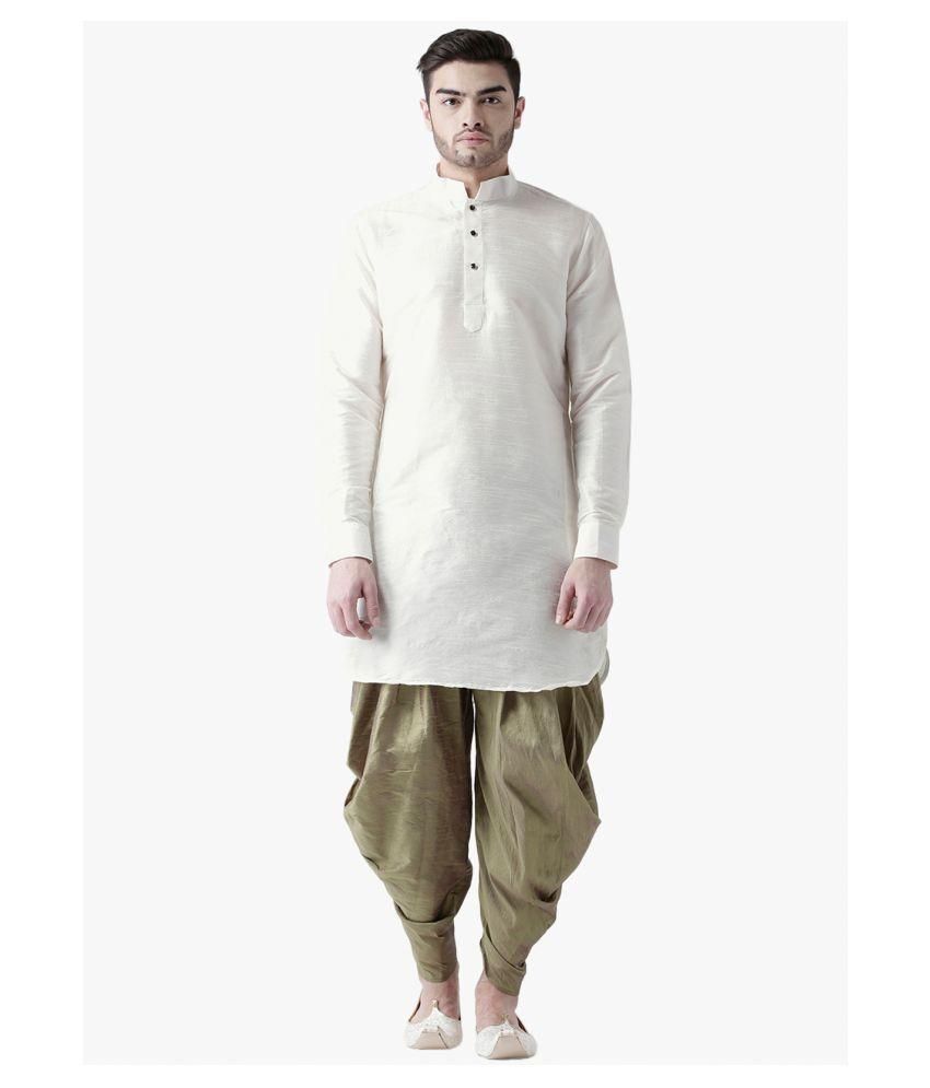     			Deyann Off-White Silk Blend Kurta