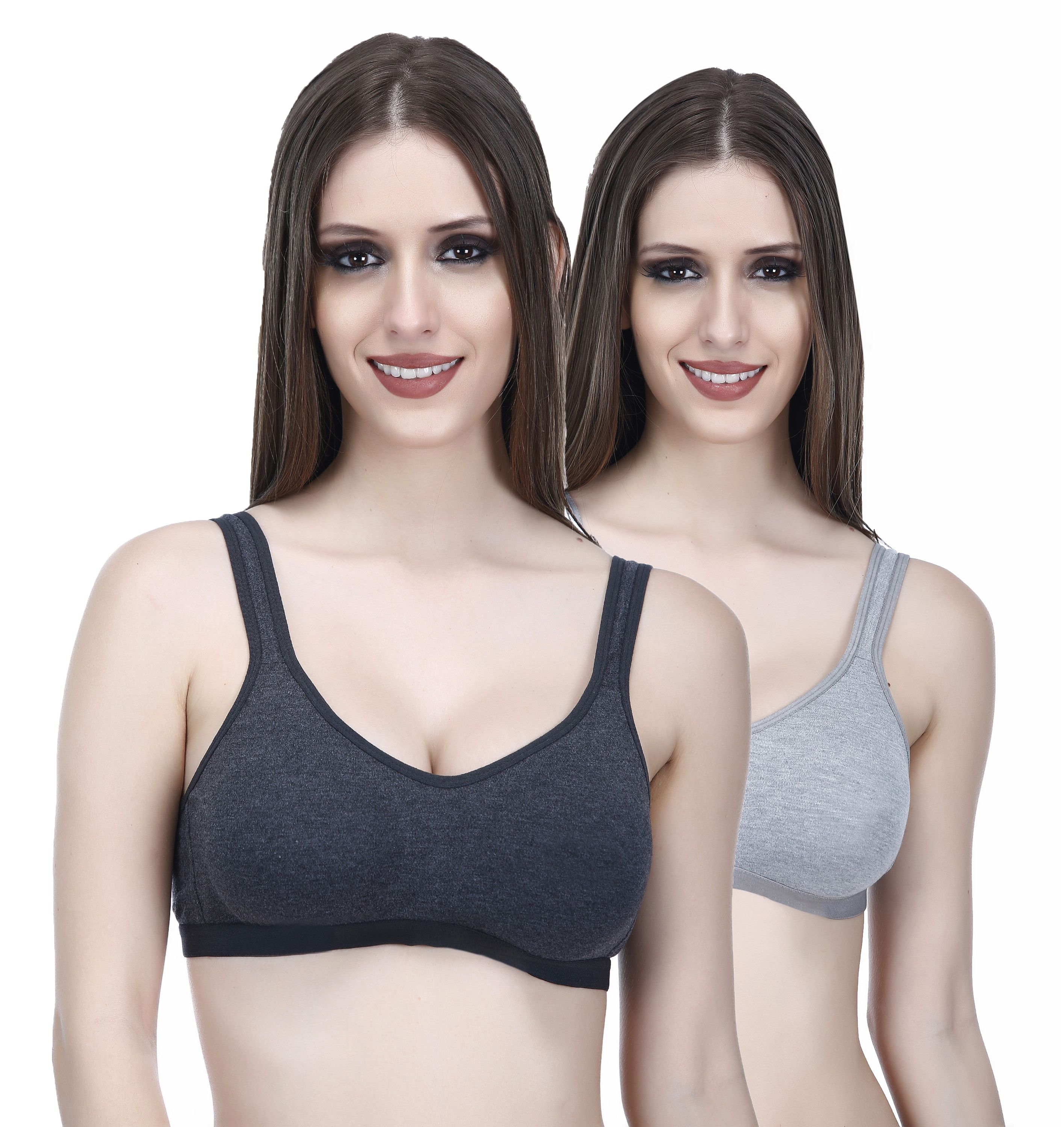     			Elina Pack of 2 Cotton Non Padded Women's Teenage Bra ( Multi Color )