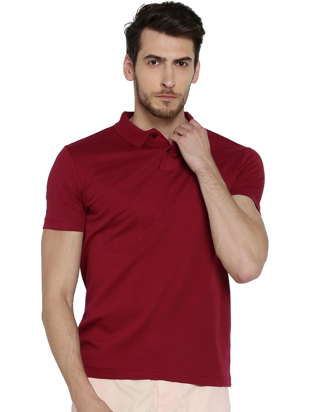 Rare Rabbit Red Slim Fit Polo T Shirt 