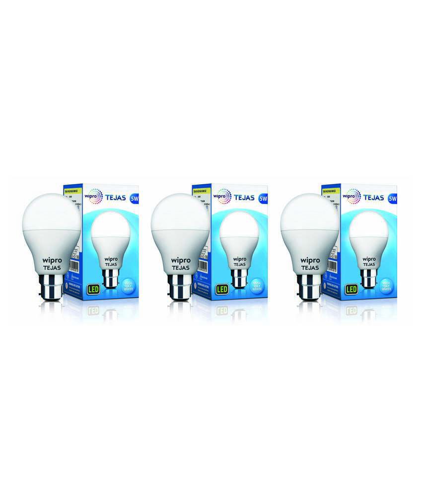 Wipro 5W Pack of 3 LED Bulbs