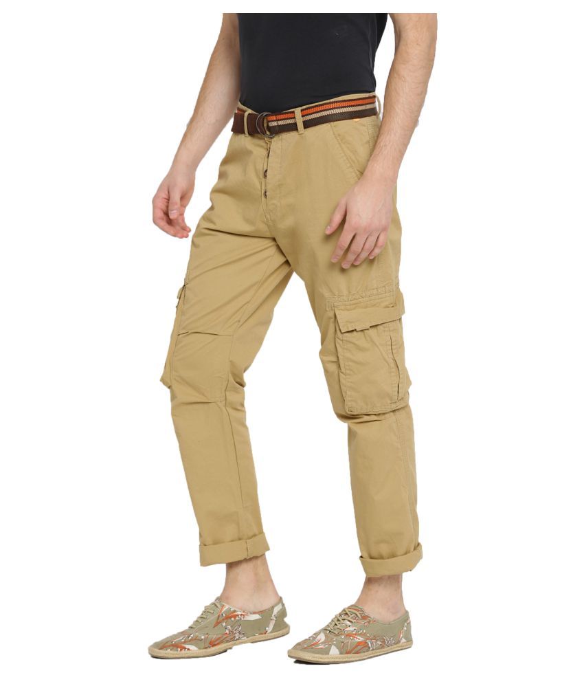 beige cuffed cargos