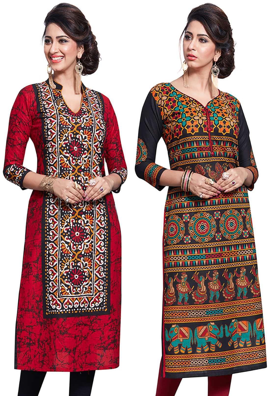     			Jevi Prints Multicoloured Cotton Printed Unstitched Kurti