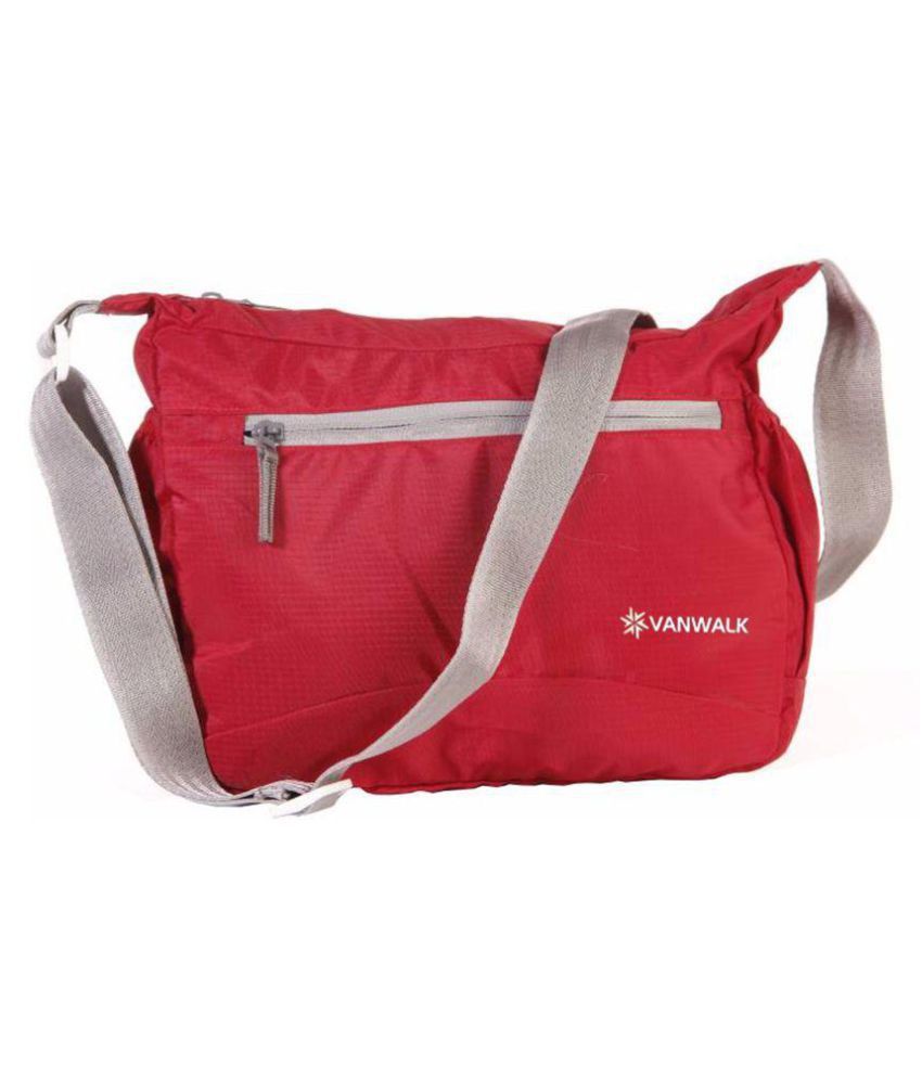     			Nylon Cross Body Unisex Sling Bag (Red)
