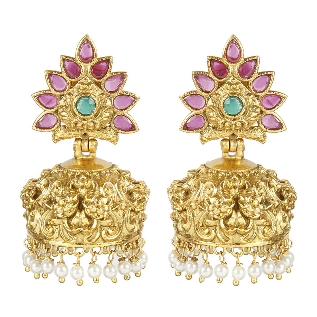 MUCH MORE Indian Style Gold Plated Party Wear Polki/Jhumka ...