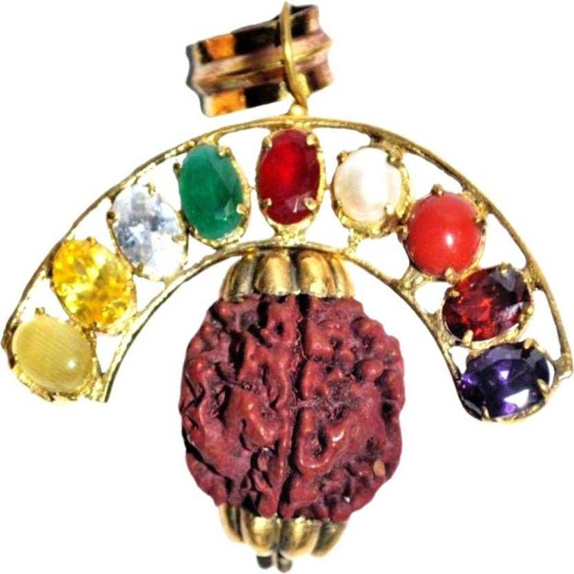     			Shivoham Rudrakasha Navaratna Pendant 5 Face Rudraksha