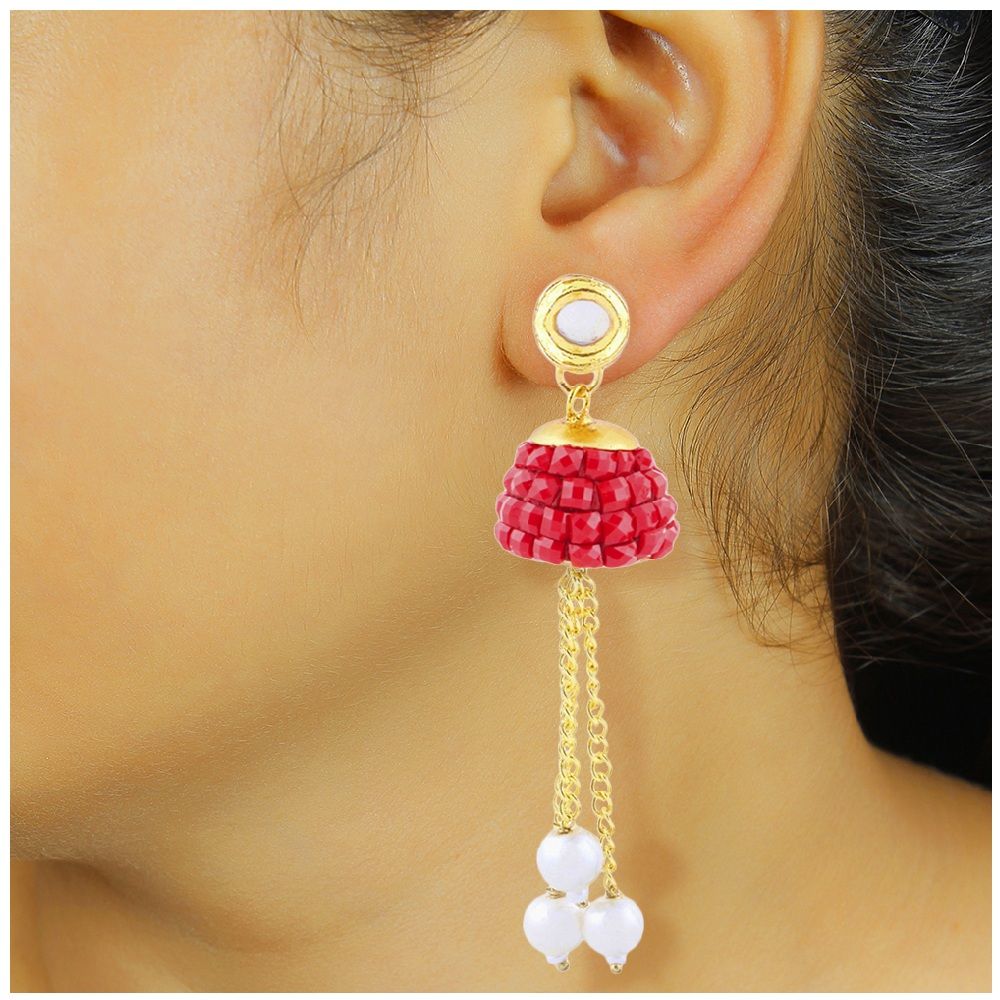 Deals e Unique Fashion Earring Traditional Jhumki With Kundan Tops
