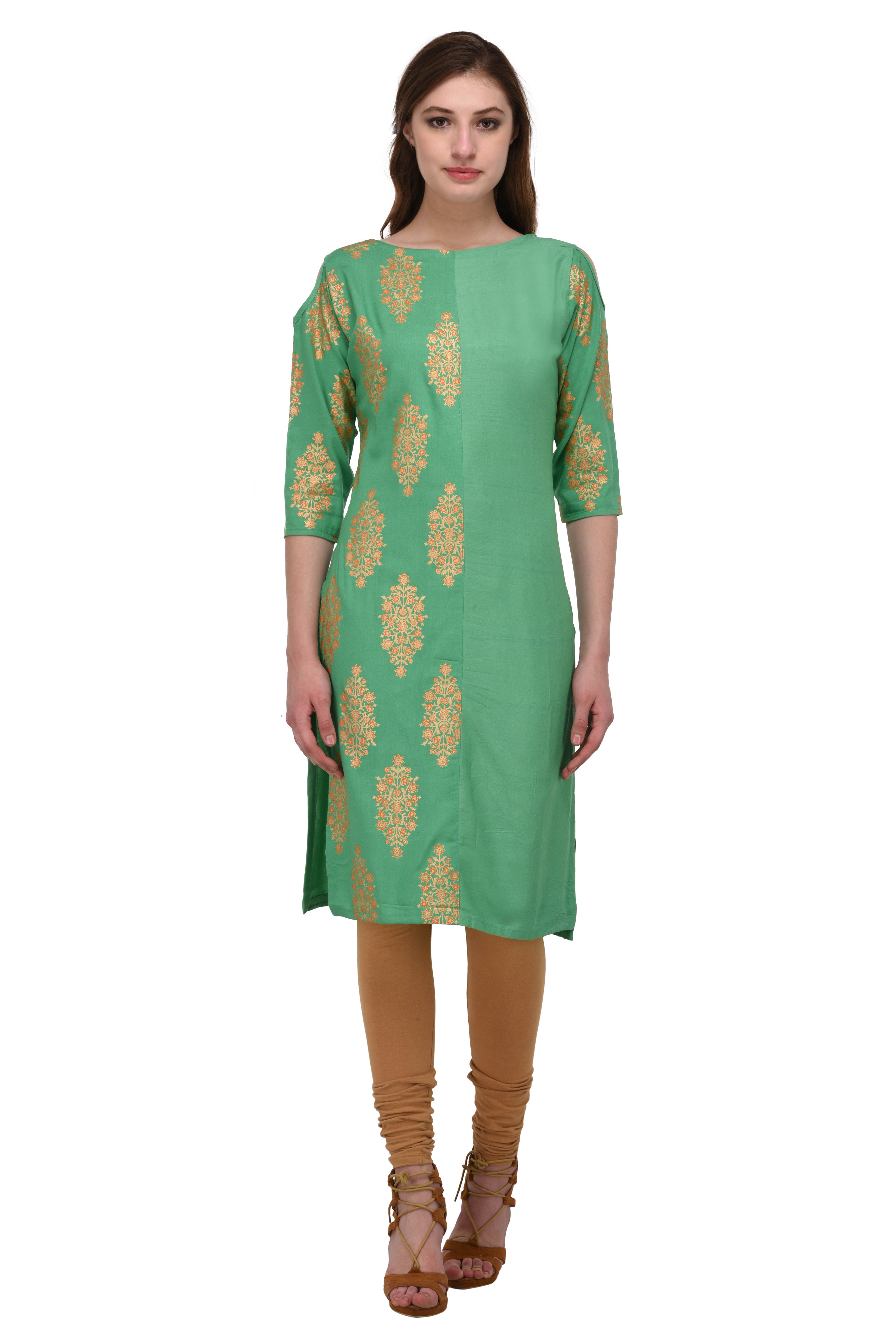 green rayon kurti