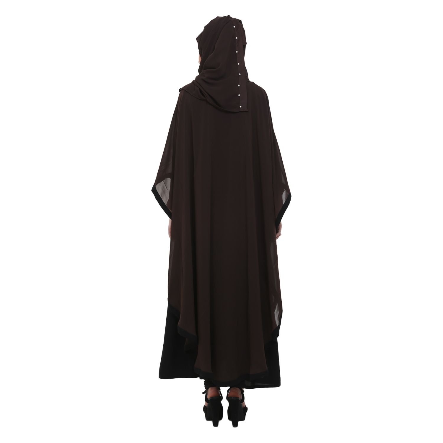 abaya Black Crepe Stitched Burqas with Hijab Price in India - Buy abaya ...