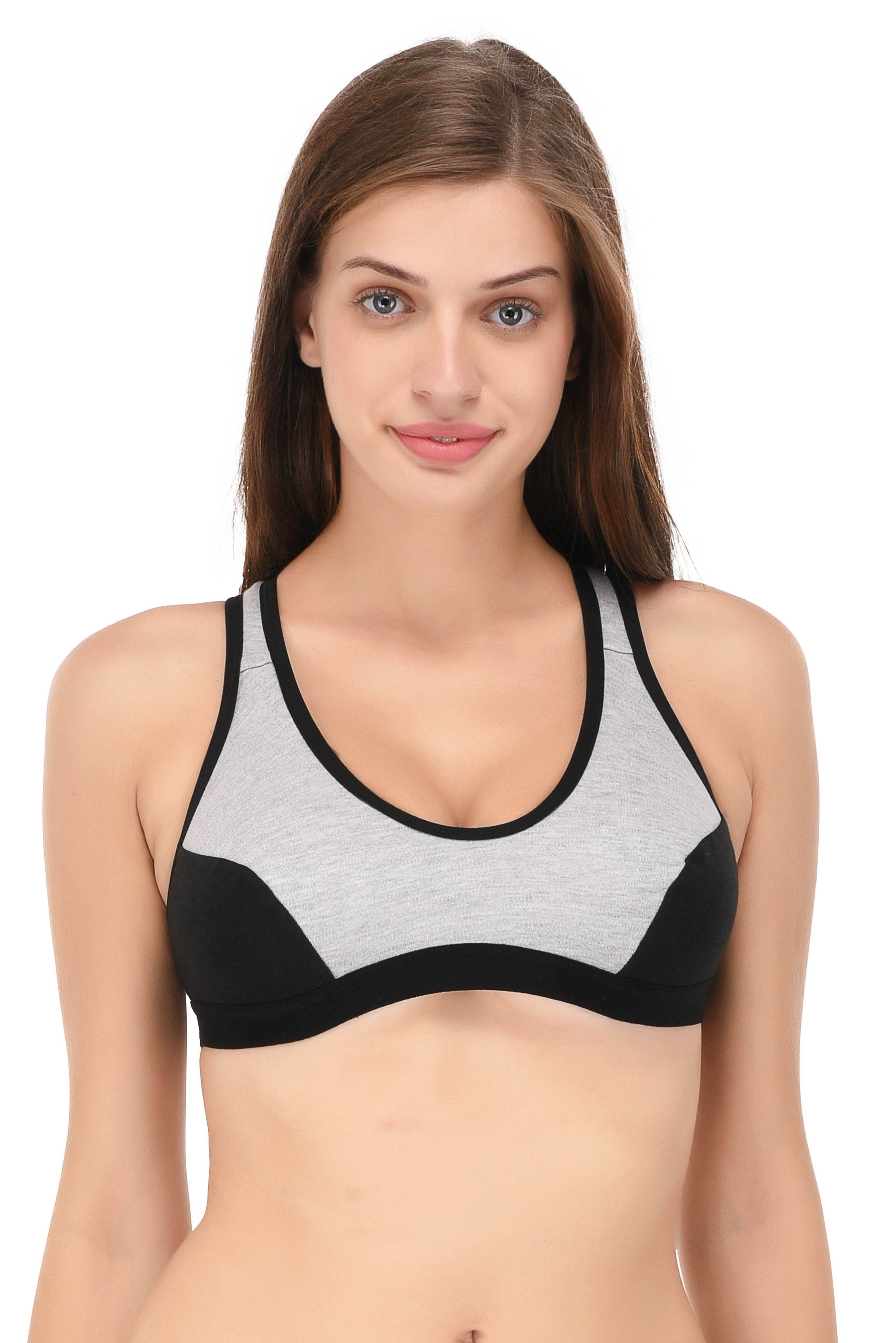 black cotton sports bra