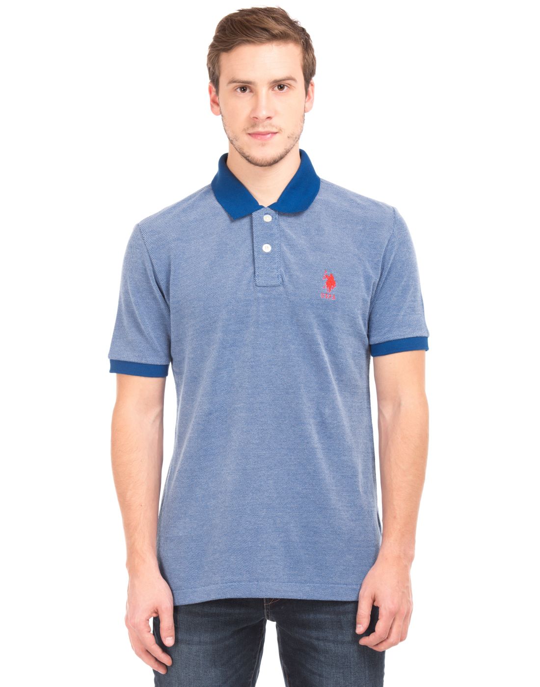 U.S. Polo Assn. Blue Slim Fit Polo T Shirt - Buy U.S. Polo Assn. Blue ...