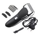 Jm Kemei Rechargeable Double Bladed Hair Shaver with Trimmer Clipper for Men Foil Shaver ( Black )