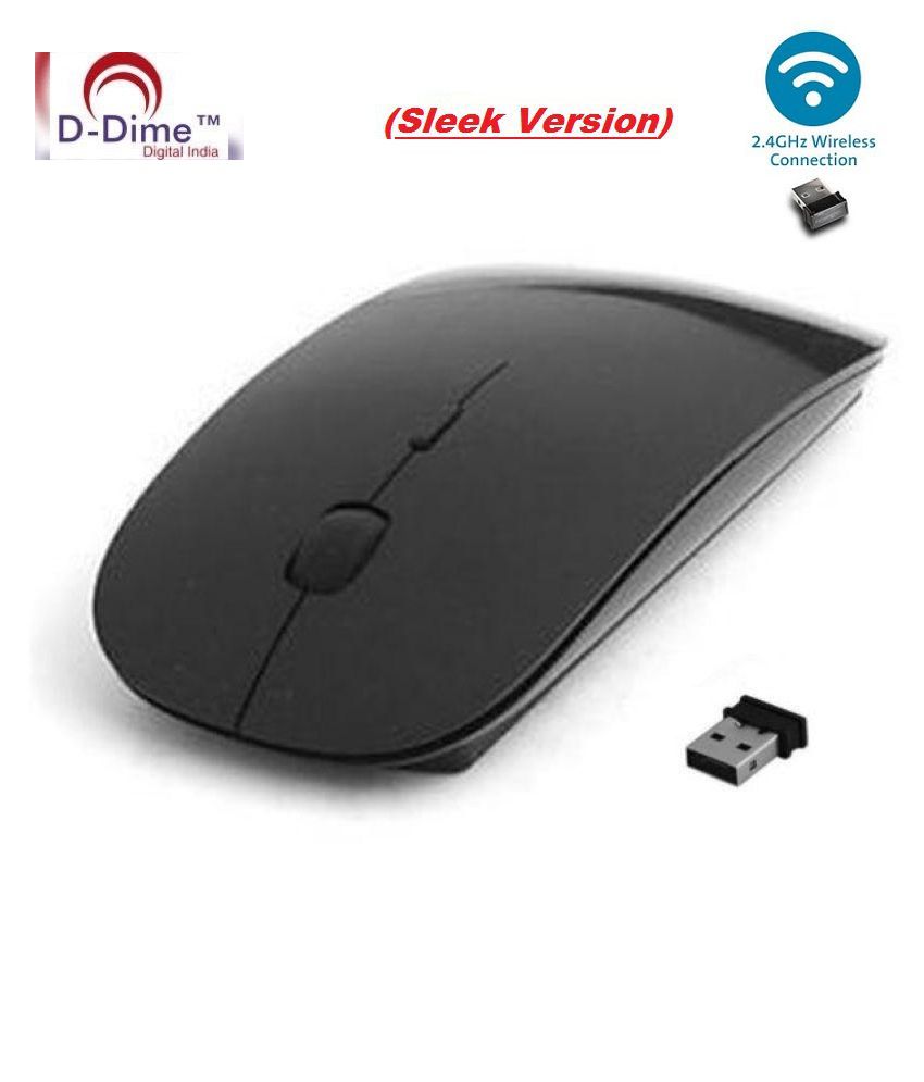     			D-Dime 2.4Ghz Wireless Sleek Optical Mouse (Black)