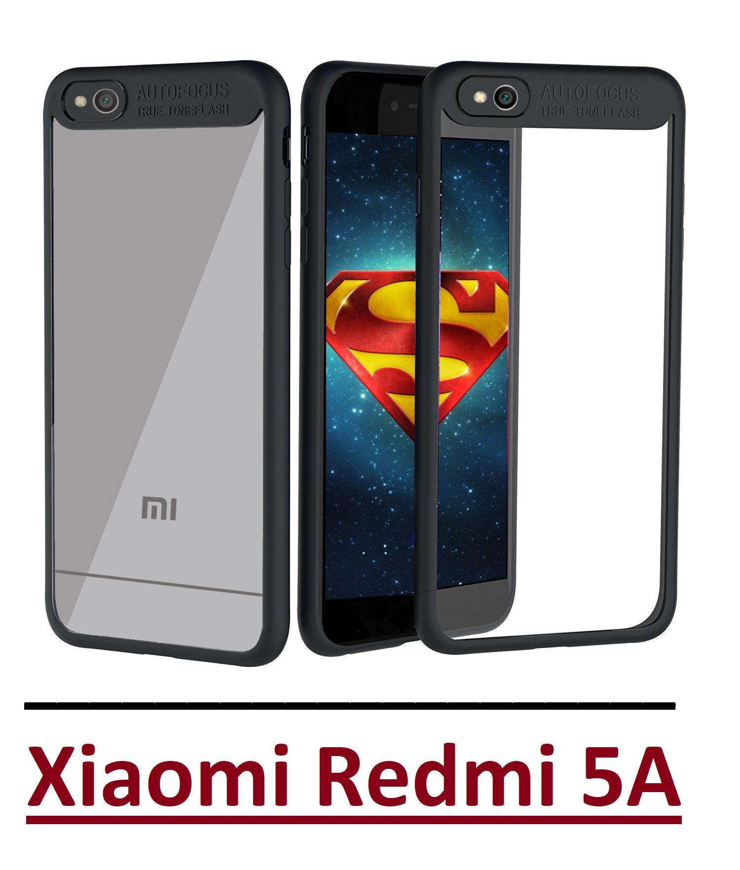 Xiaomi Redmi 5A Bumper Cases Ace HD Black Plain Back Covers Xiaomi Redmi 5A Bumper Cases Ace HD Black