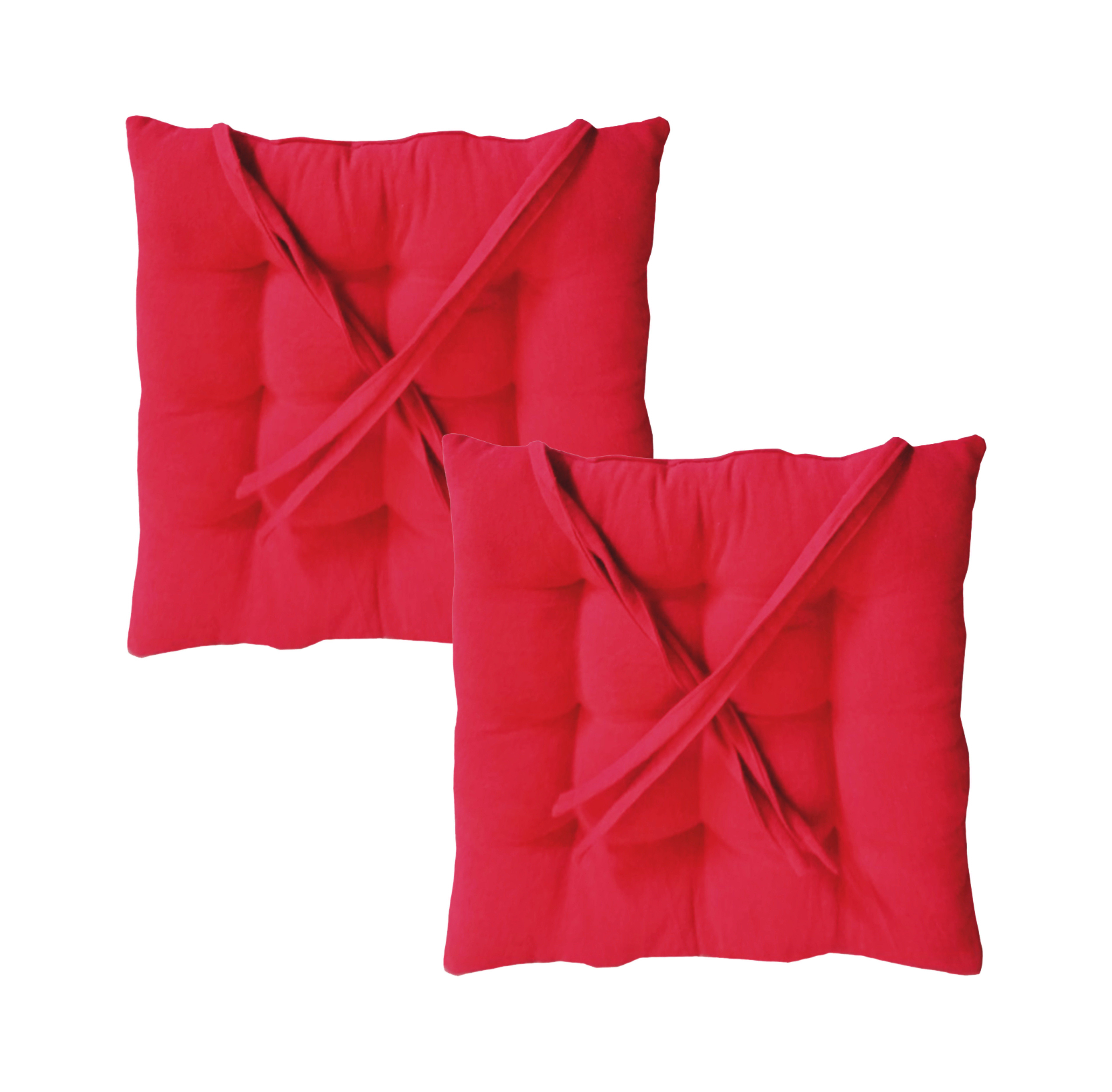     			SBN New Life Style Set of 2 Red Cotton Chair Pads