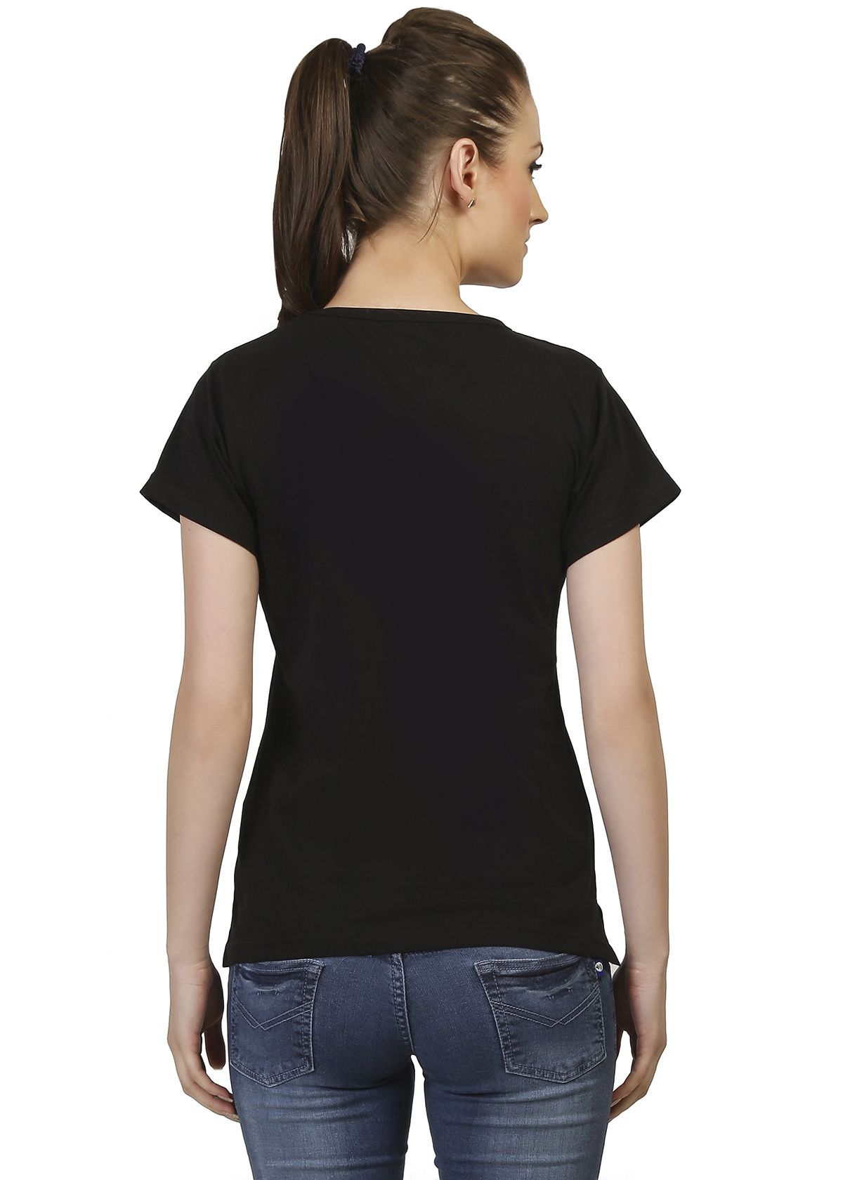 ladies black cotton t shirt