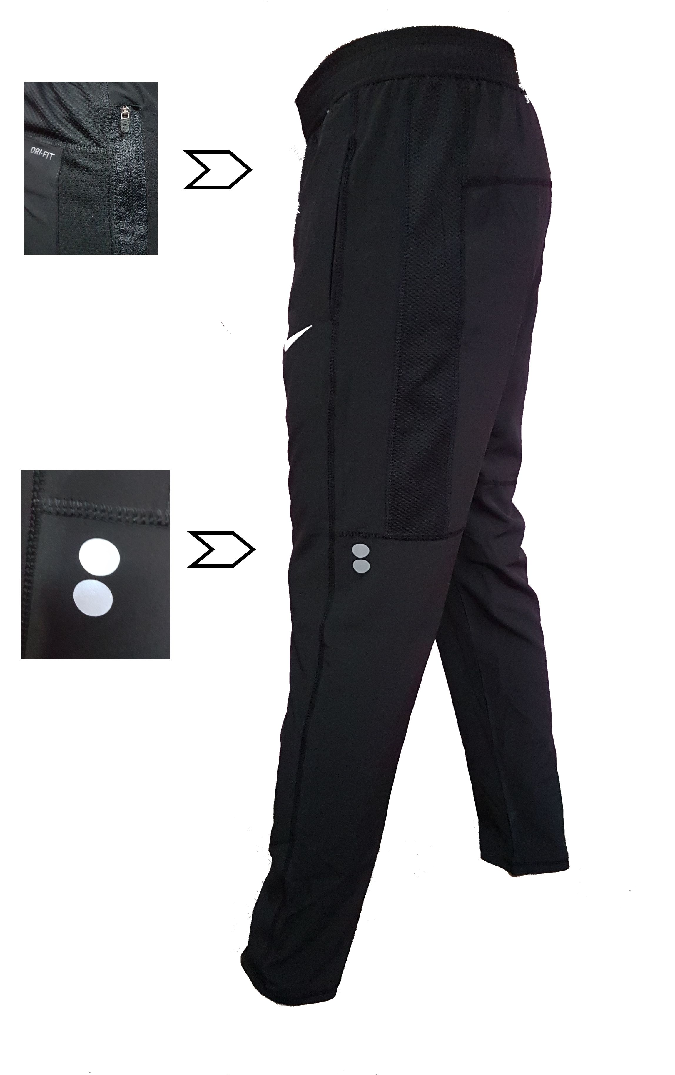 nike black polyester track pants