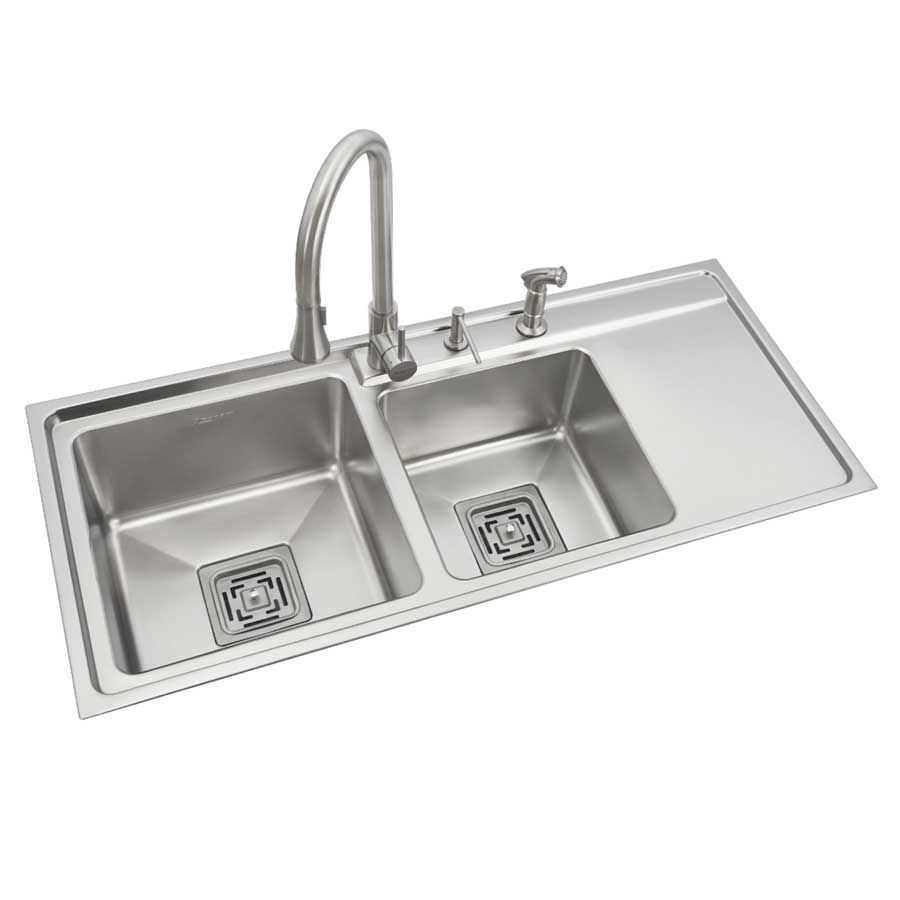 Buy Anupam Stainless Steel Double Bowl Sink With ...