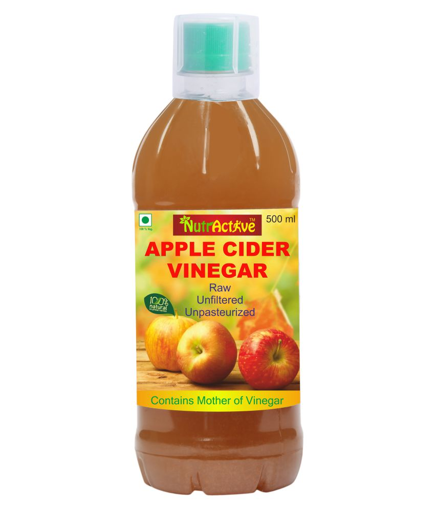 NutrActive Natural Apple Cider Vinegar, Raw, Unfiltered, 500 ml Unflavoured Single Pack