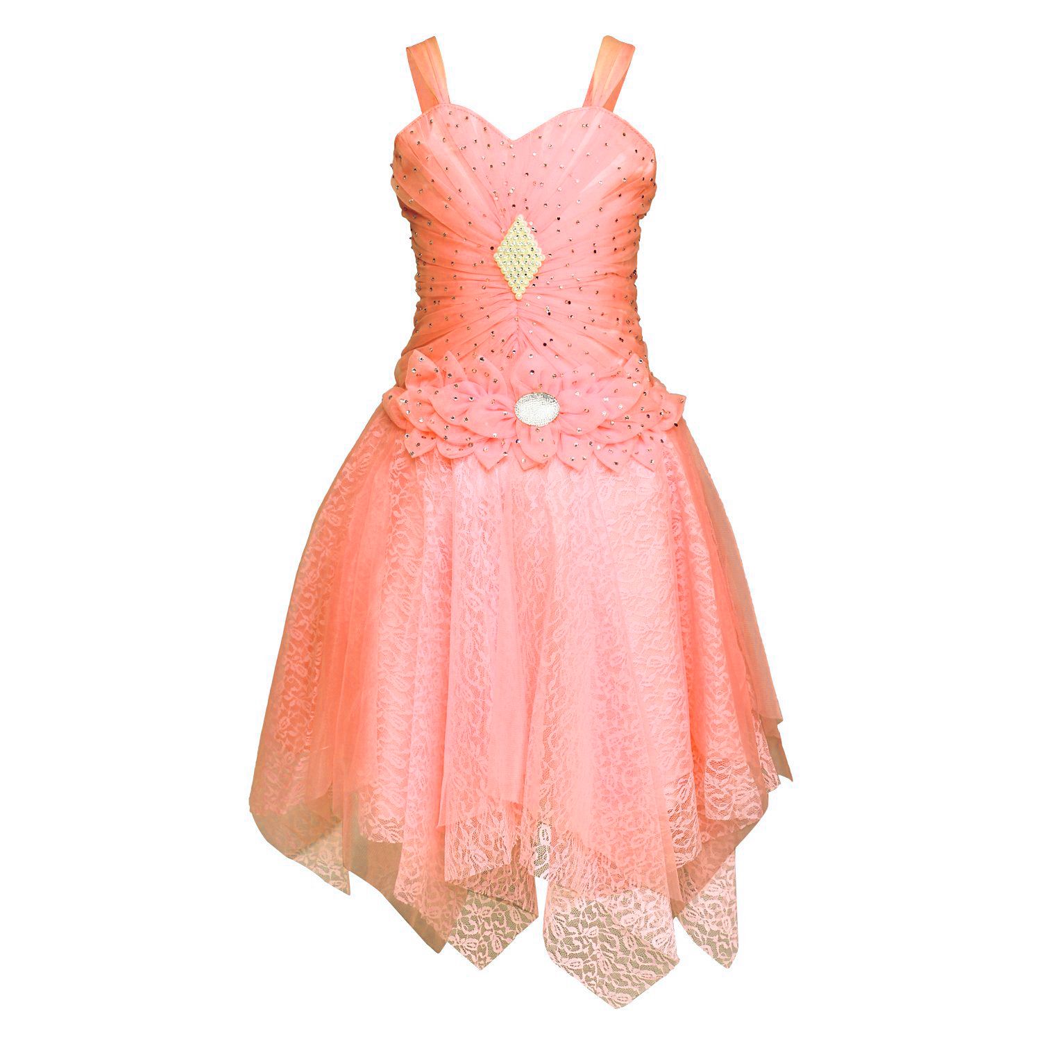 White World Baby Girls Peach Color Birthday Party wear Frock Dress_1.5 ...