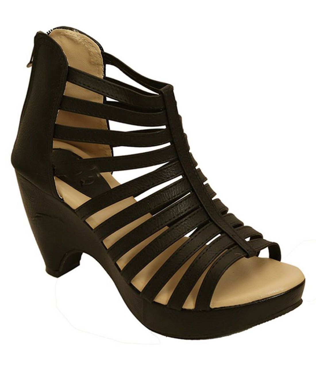 Radhika Black Cone Heels Price in India- Buy Radhika Black Cone Heels Online at Snapdeal