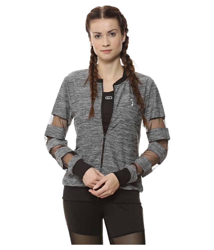     			Campus Sutra Polyester Blend Grey Jackets