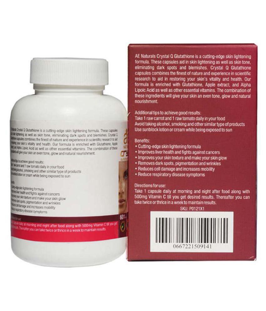 Ae Naturals Crystal Q Glutathione Skin Whitening Capsule 60 No S Buy Ae Naturals Crystal Q Glutathione Skin Whitening Capsule 60 No S At Best Prices In India Snapdeal