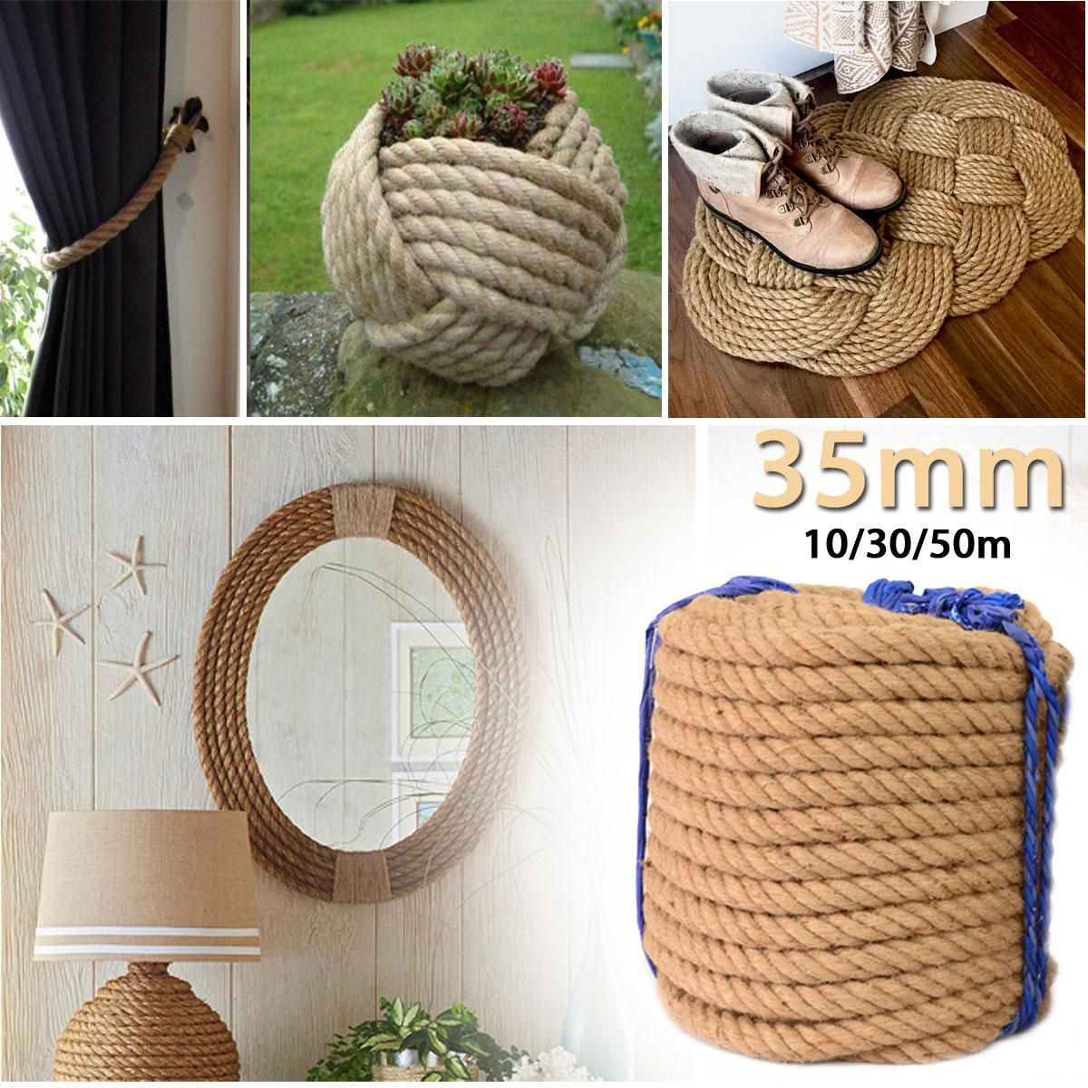 35mm Natural Brown Jute Hemp Rope Twine String Cord Shank Craft String