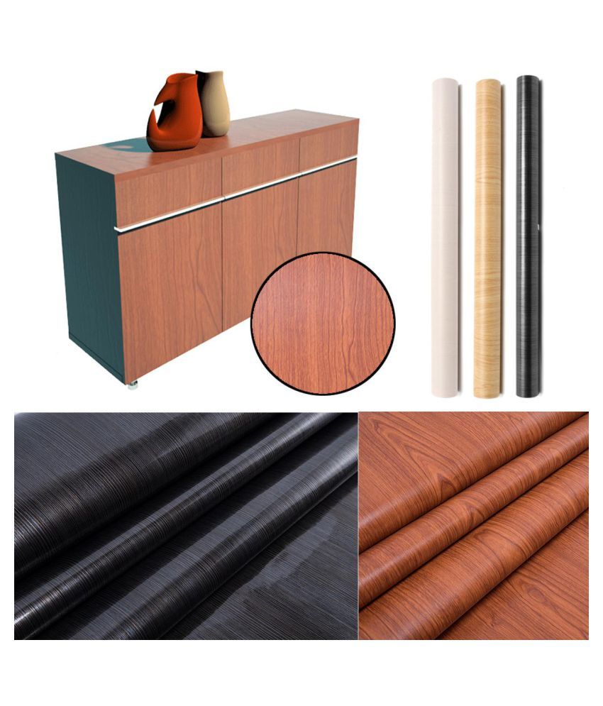 500x60cm Wood Grain Contact Paper Wardrobe Sticker Diy Self