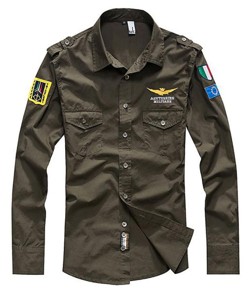 ASSTSERIES Embroidery Epaulets Military Style Cotton Breathable Work