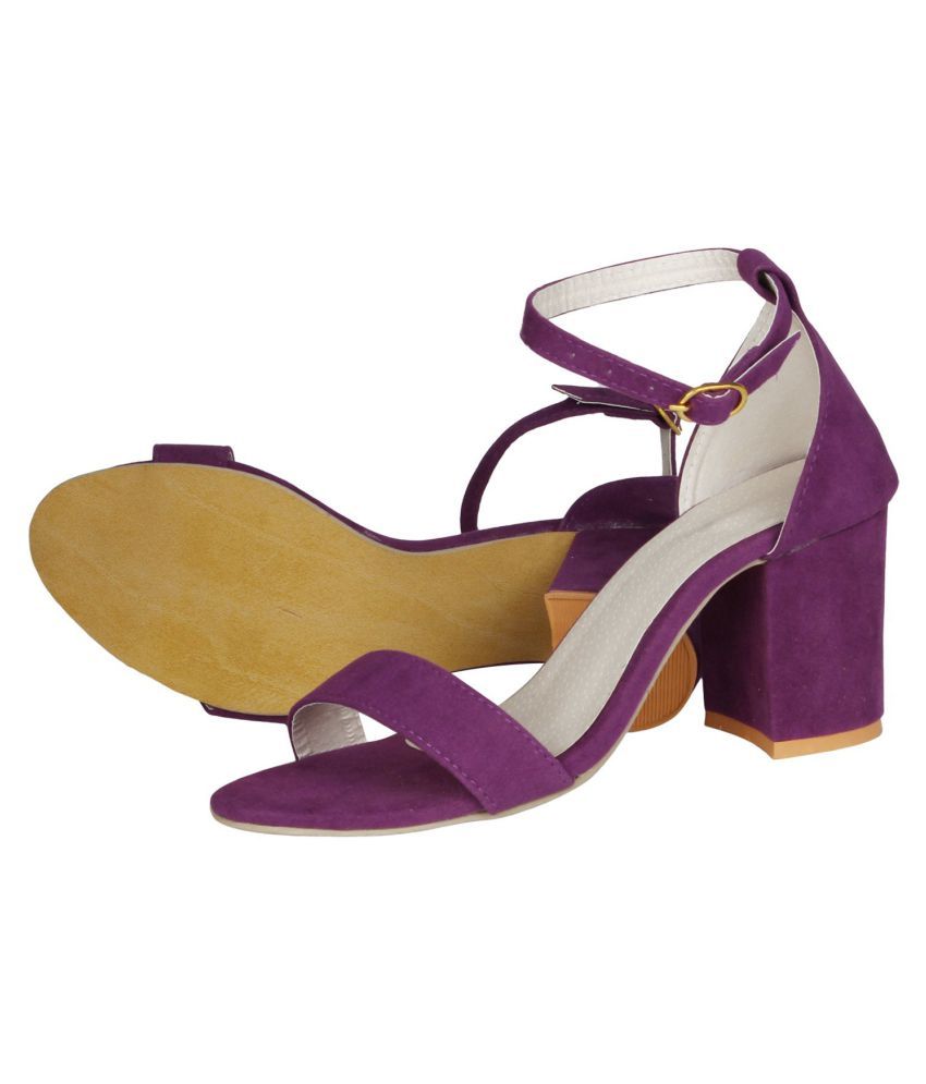 block heels purple