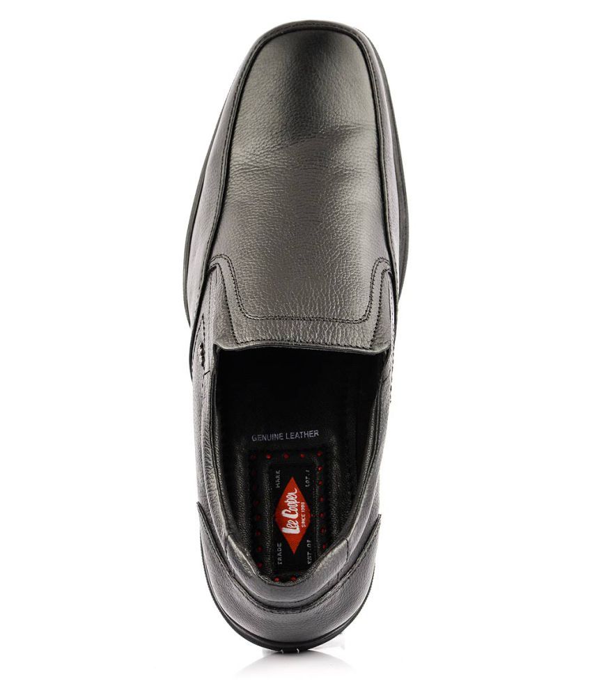 Lee Cooper Slip On Genuine Leather Black Formal Shoes Price in India- Buy Lee Cooper Slip On 