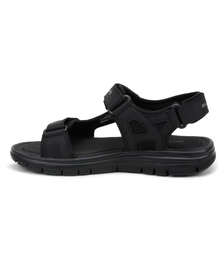 Skechers Black Synthetic Floater Sandals - Buy Skechers Black Synthetic ...