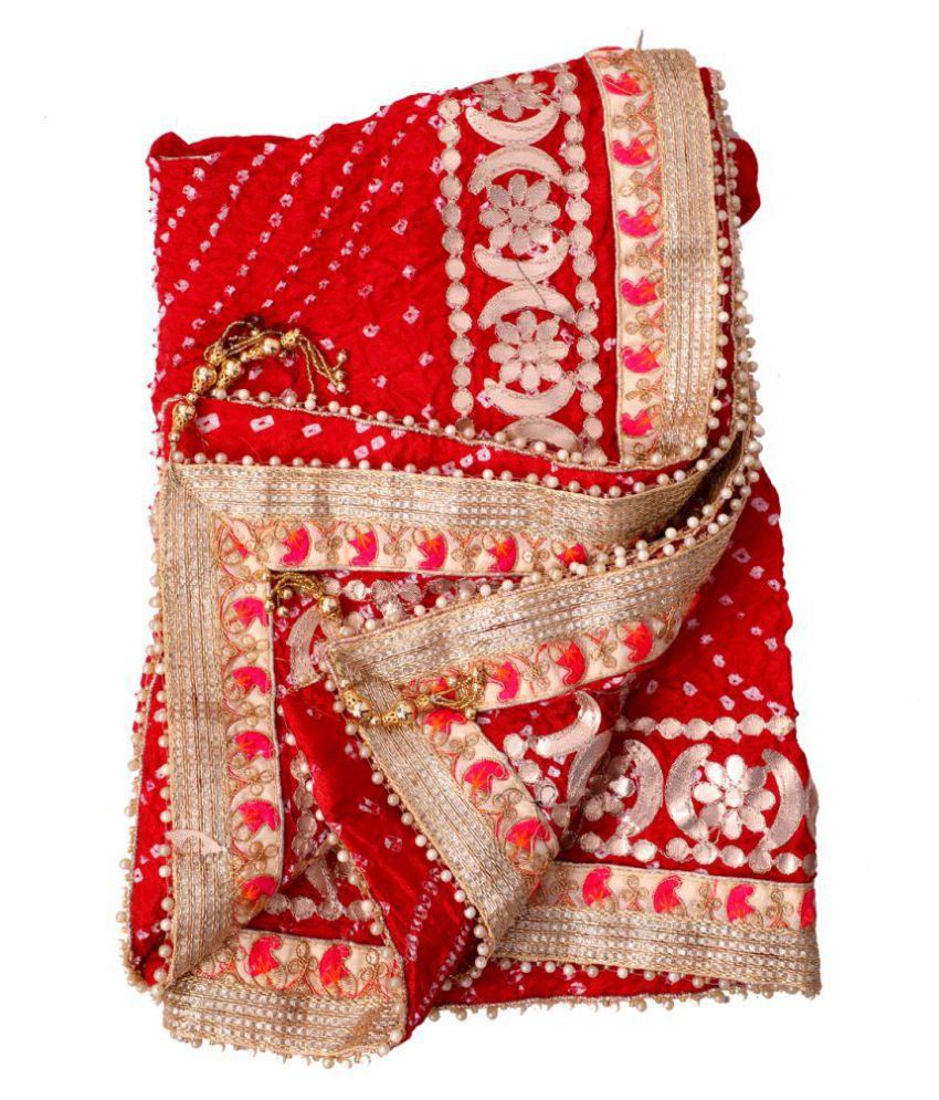 Apratim Red Art Silk Dupatta Price in India - Buy Apratim Red Art Silk ...