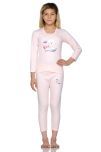 Bodycare Insider Single Girls Cotton Blend Thermal Top & Bottom Sets ( Pink )