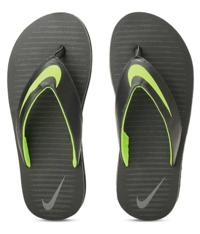 nike green flip flops