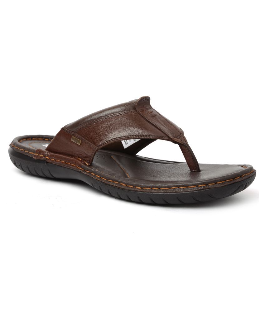 Buckaroo Brown Leather Slippers Price 