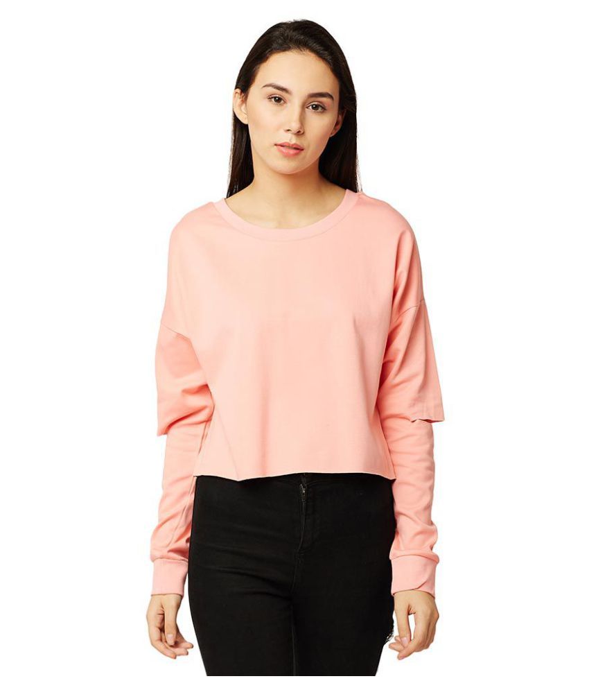     			Miss Chase Cotton Pink Non Hooded Sweatshirt