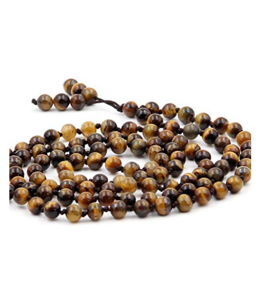     			Tiger Eye Brown Color 10mm Natural Agate Stone Mala 108 Beads Mala