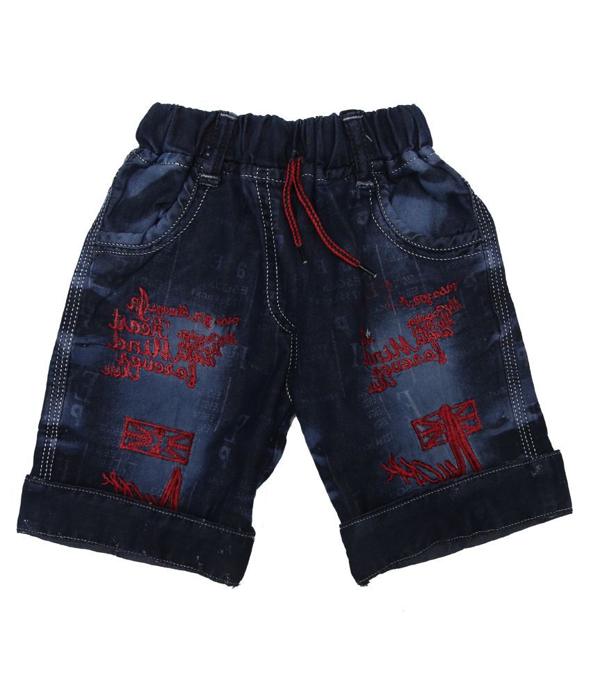     			Zadmus Boys Knee Length Denim Shorts (Blue, 2 - 3 Years)