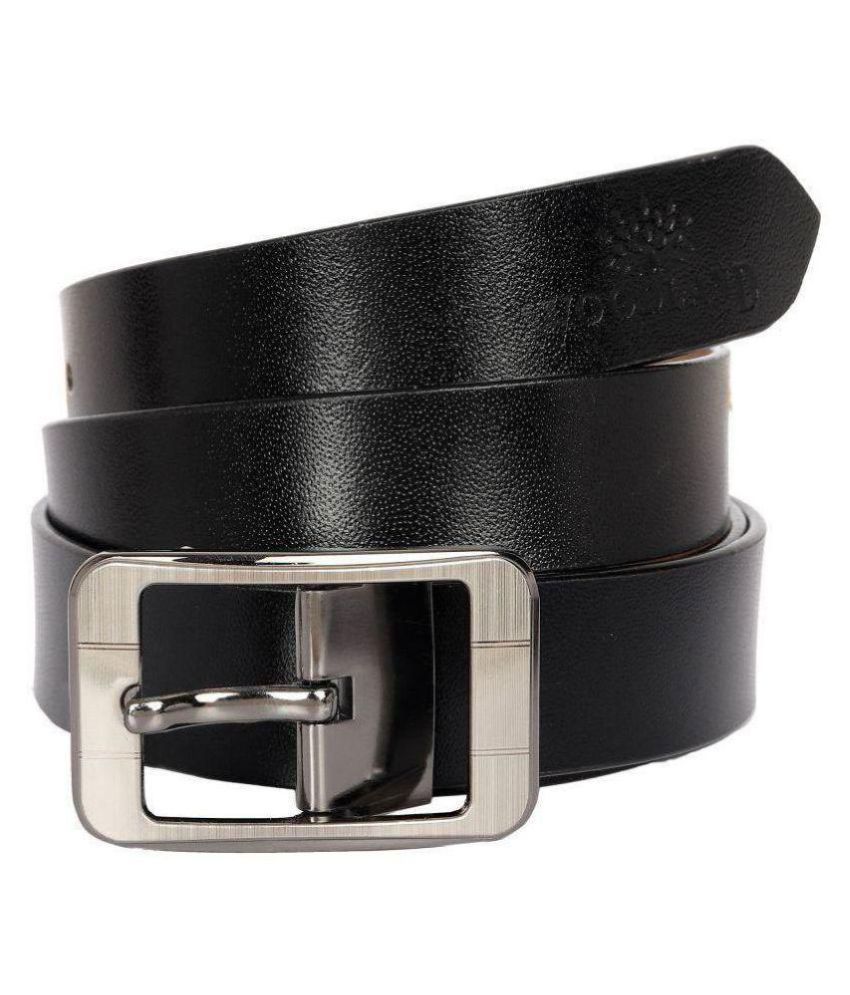 HARLIE KING Black Leather Casual Belt - Pack of 1: Buy Online at Low ...