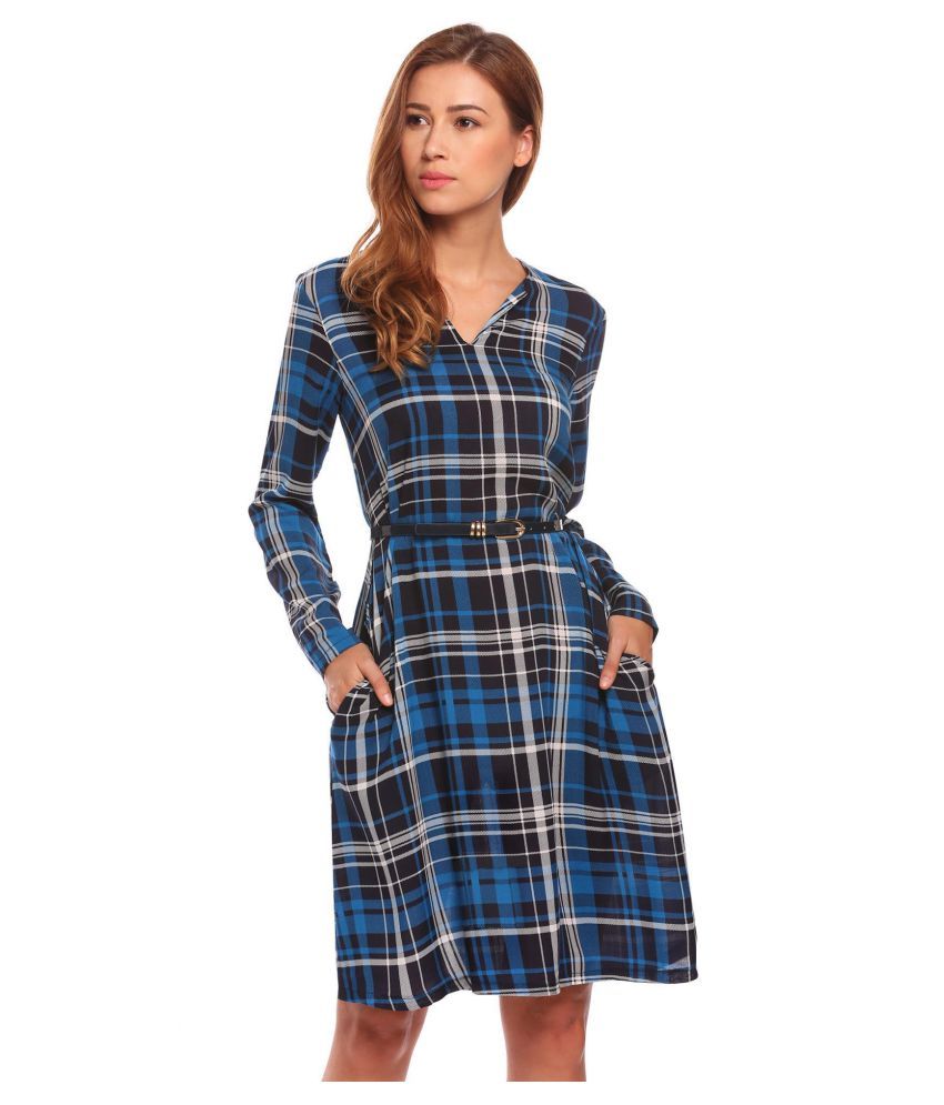 long sleeve plaid dress womens