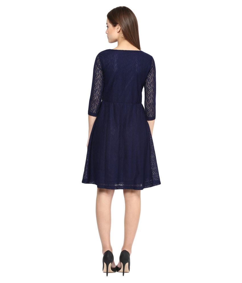 navy a line gown