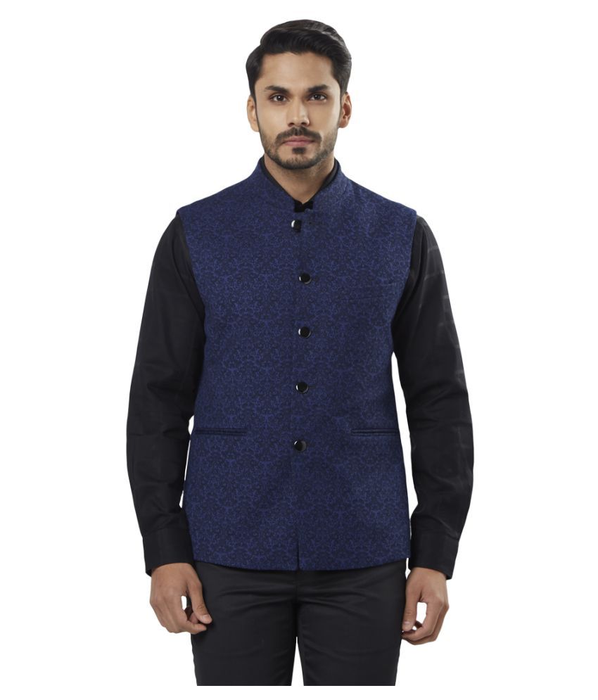 Raymond Blue Solid Formal Waistcoats 