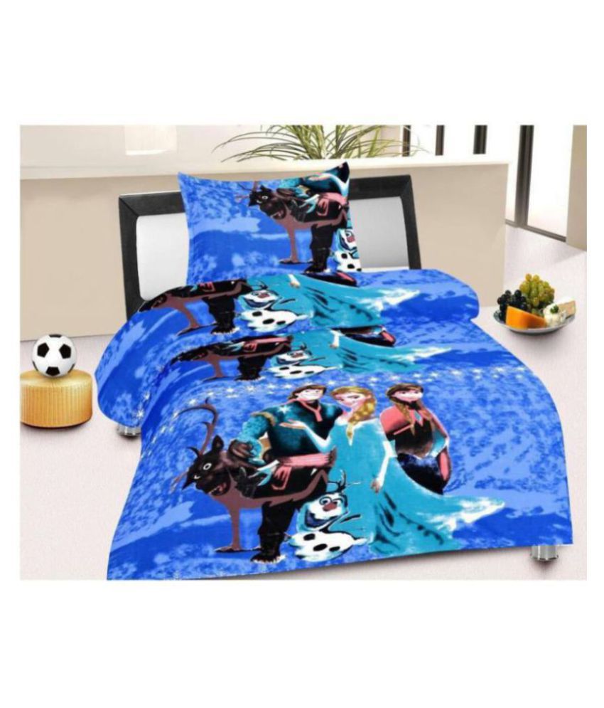     			EasyHome Blue Single bed Poly + Cotton Bedsheet ( 1 pcs )