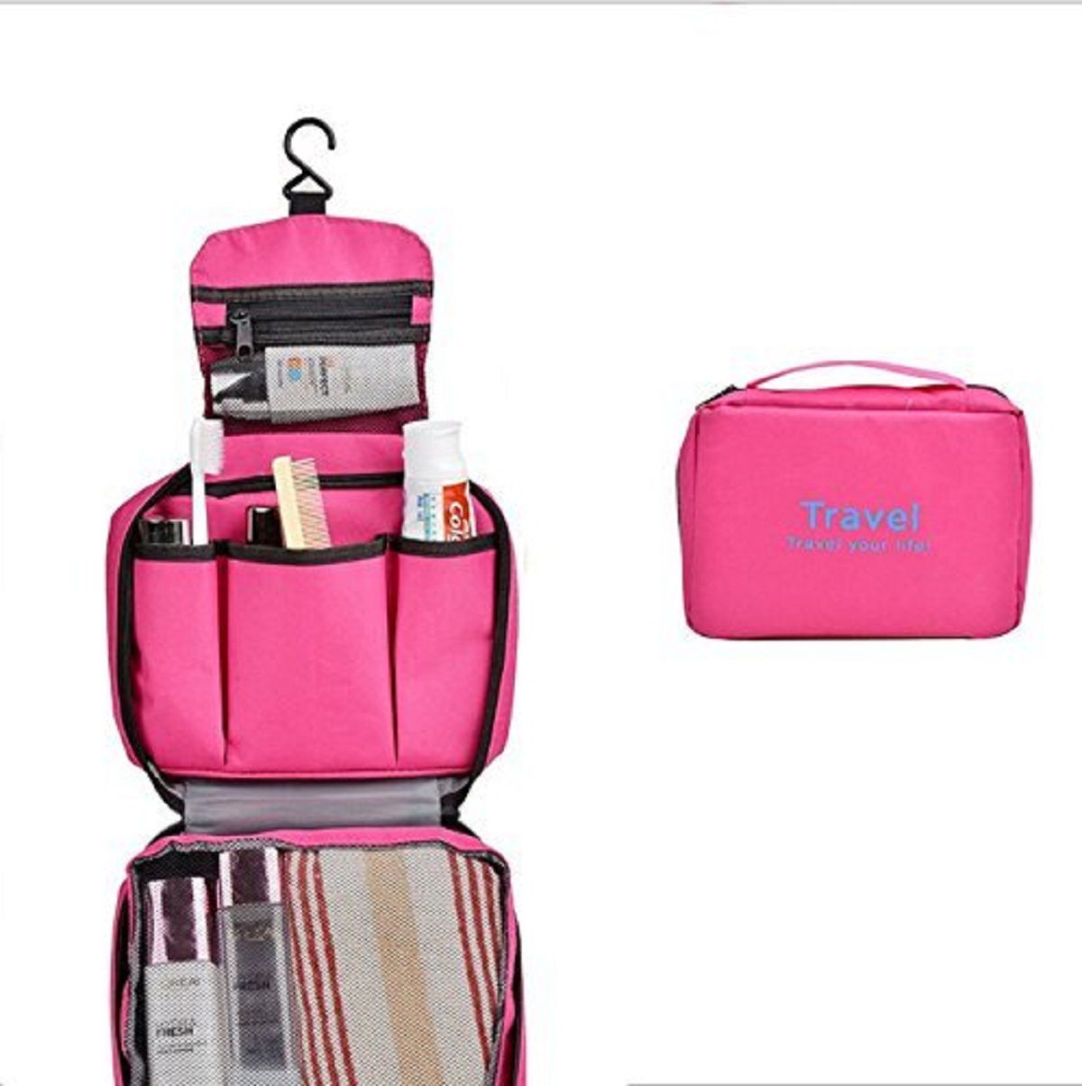 Everbuy Pink Travel Pouch Folding Wash Bag - Buy Everbuy Pink Travel ...