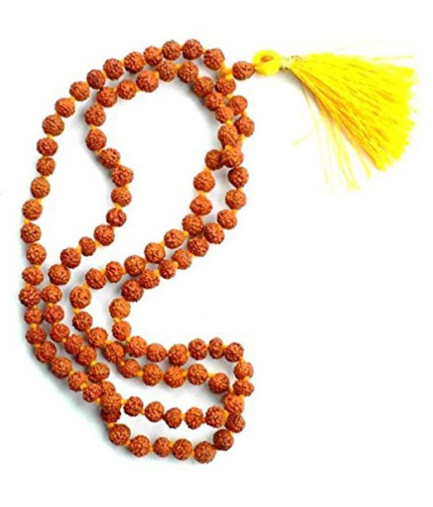     			Malabar Gems 5 Mukhi Nepal Rudraksha Mala with 108+1 Beads (8mm) - Original With Lab Certification