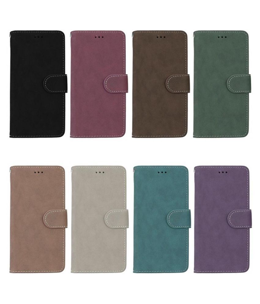 Retro Flip Faux Leather Full Phone Cover for iPhone 6S 7 Plus Samsung ...