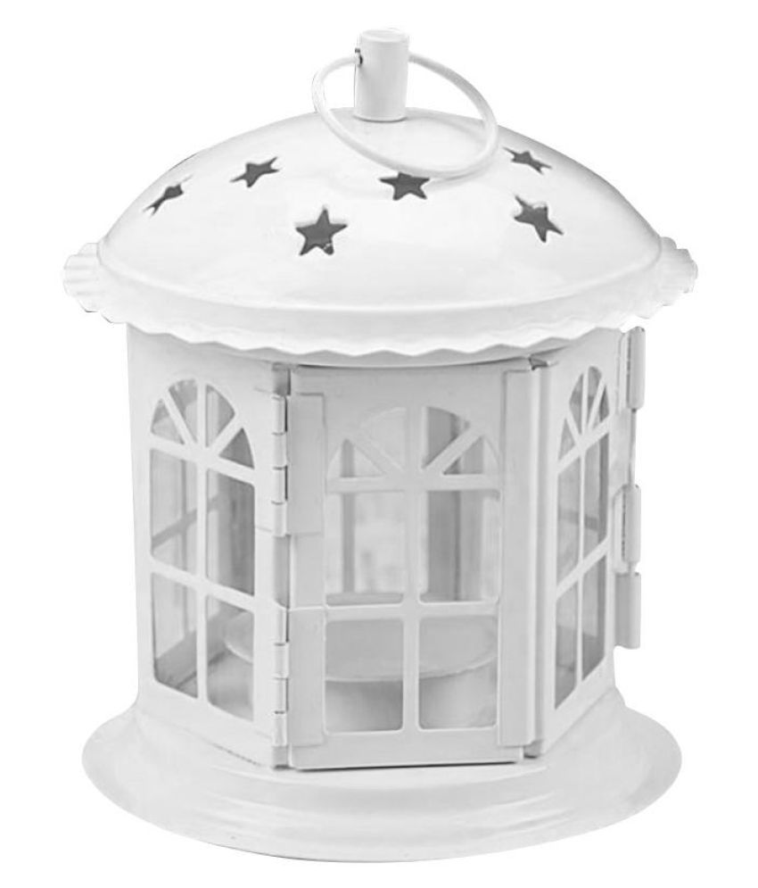 Retro Iron Candle Holder Tealight Candlestick Hanging Lantern Bird